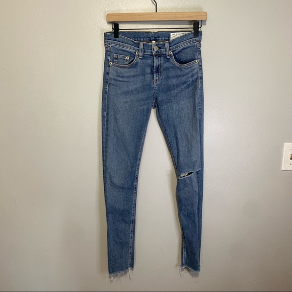 rag & bone Pants - rag & bone Skinny Distressed Midland Raw Hem Jeans Size 26